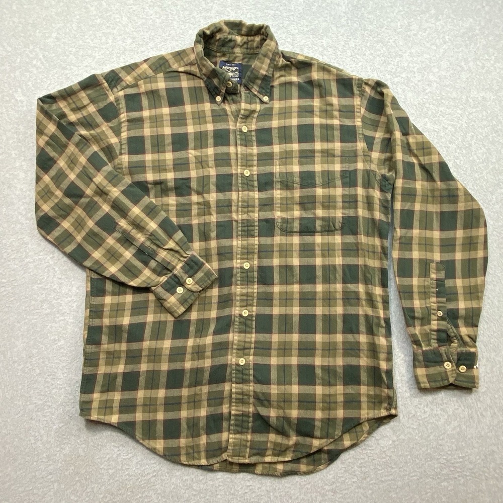 Britches Multicolor Button‎ Down Long Sleeve Men's Sz M Plaid Flannel Distressed